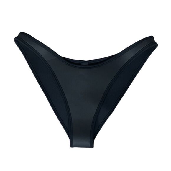 SKIMS NWT Rubberized Scuba Swim Tanga Bikini Bottom in Onyx Size Large - Picture 5 of 7